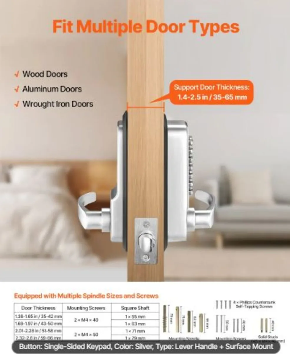 Mechanical Keyless Entry Door Lock, 14 Key - Image 1