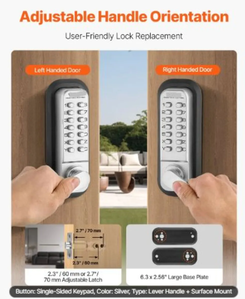 Mechanical Keyless Entry Door Lock, 14 Key - Image 3