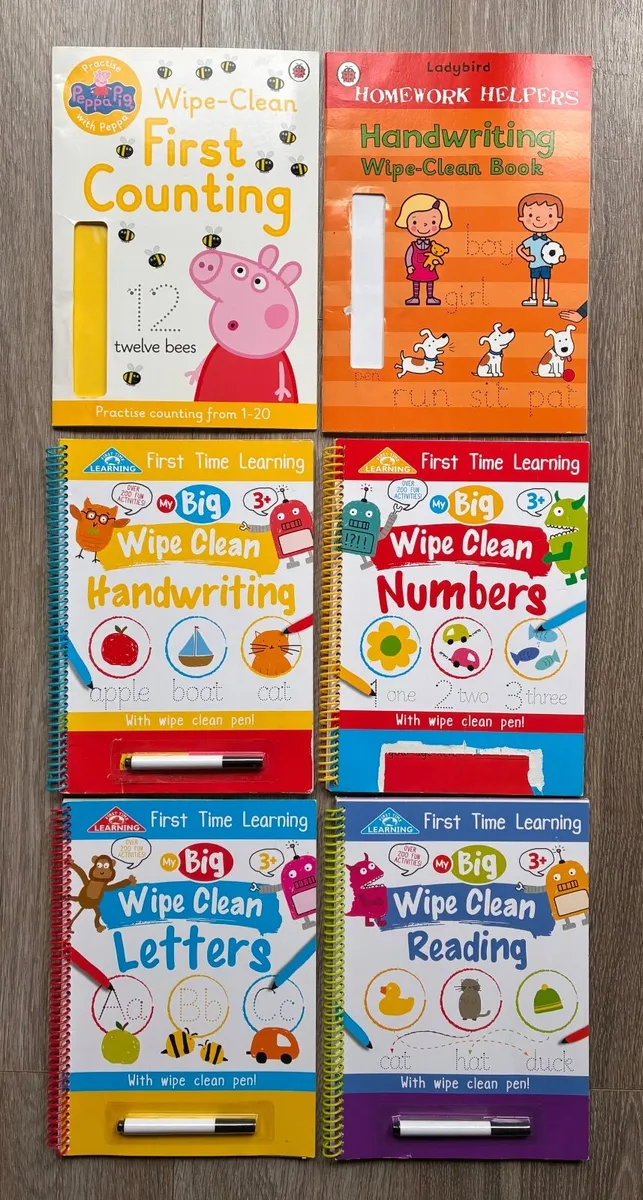 Set of 6 Early Learning Wipe-Clean Books - Image 1