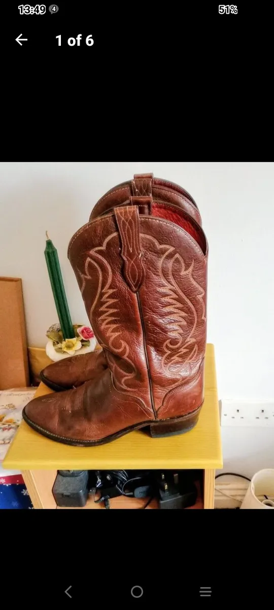 Line Dancing cowboy leather boots - Image 1