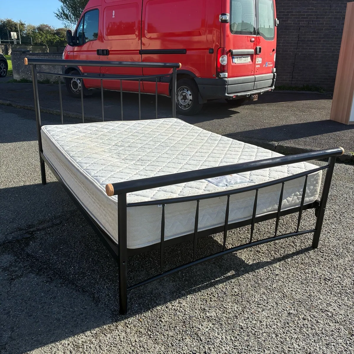 Black double bed frame & Respa mattress - Image 2