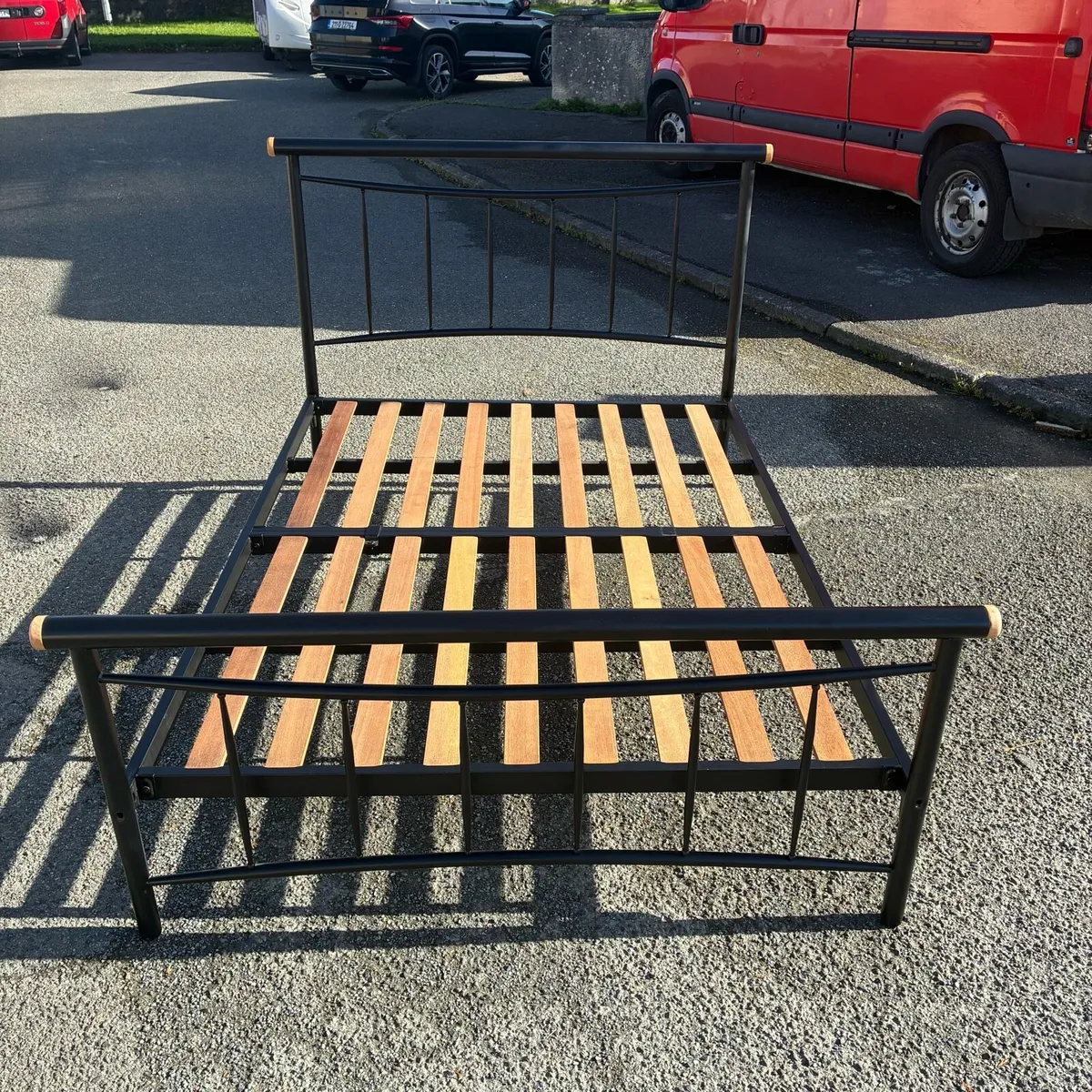 Black double bed frame & Respa mattress - Image 3