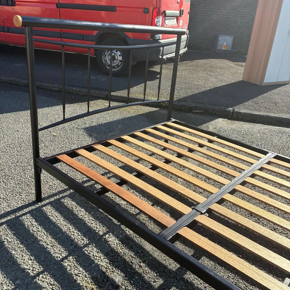 Black double bed frame & Respa mattress - Image 4
