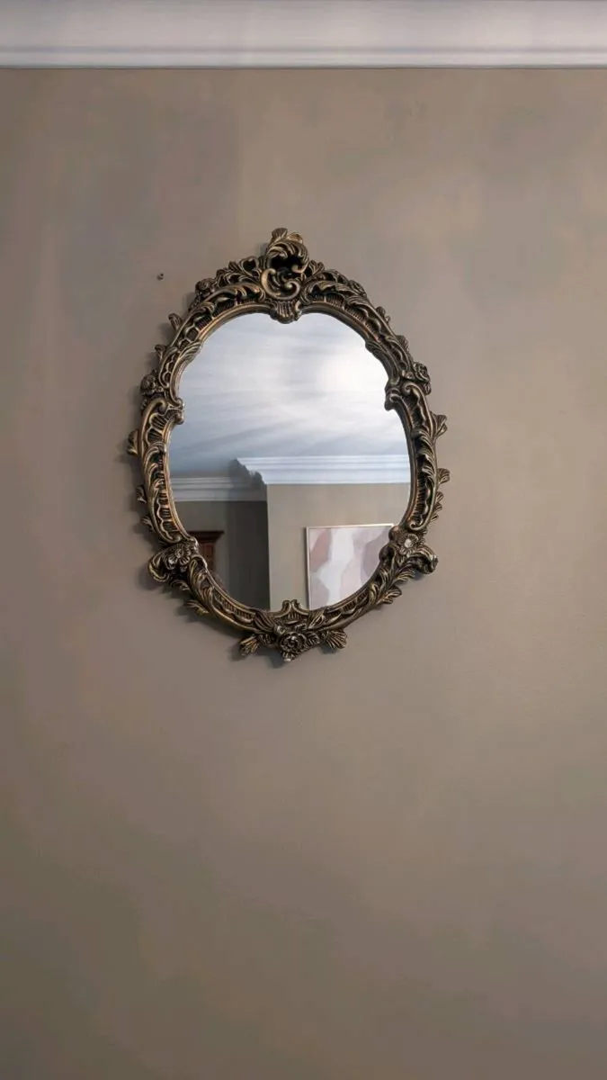 Ornate Gold Vintage-Style Wall Mirror - Image 1