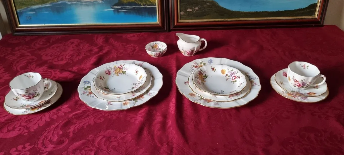 14Pc.Royal Crown Derby Posies  Dinner&Tea Set For2 - Image 2
