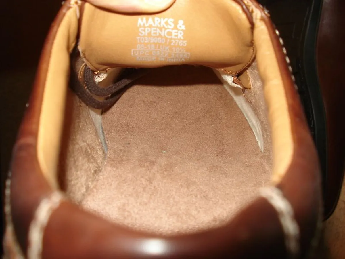 Men's Brown Leather Shoes New Size 10.5 Marks & Spencer - Image 4