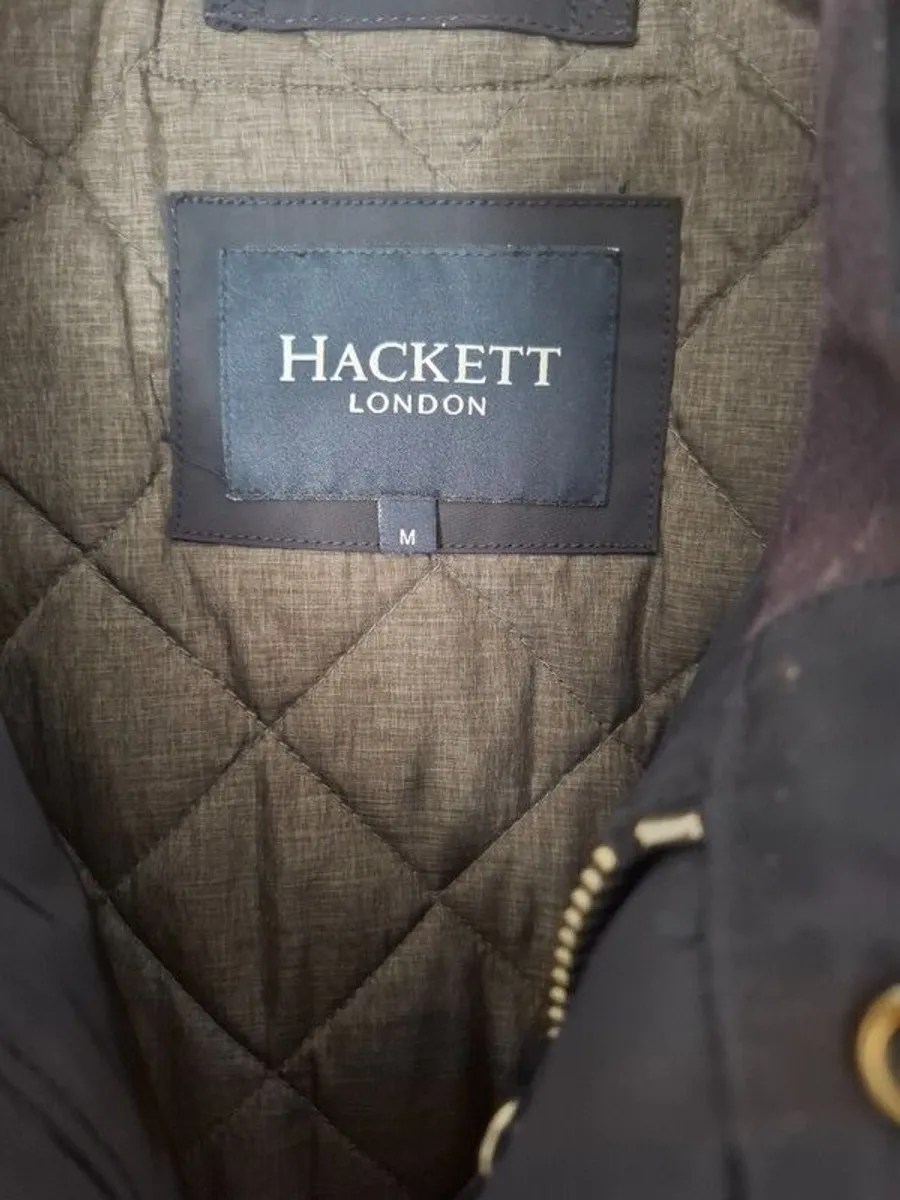 Men's Hackett Winter Velospeed Jacket Blue Size Medium Water Resistant Coat - Image 4