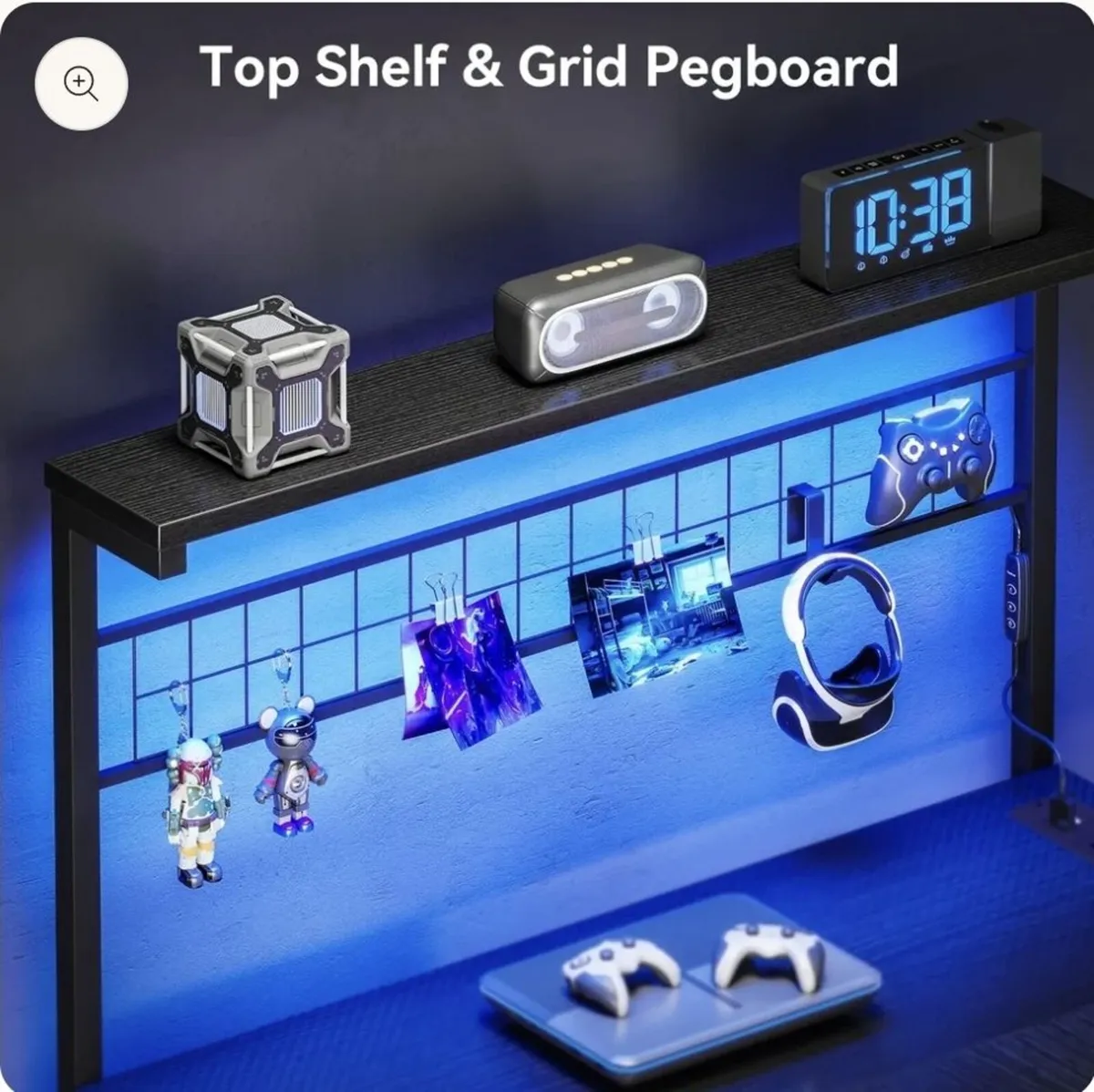L shaped Desk with USB and sockets - Image 3
