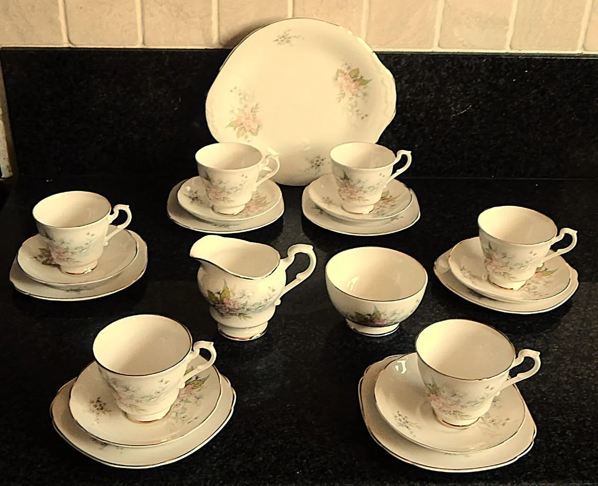 21 Piece English Bone China Tea Set - Image 2