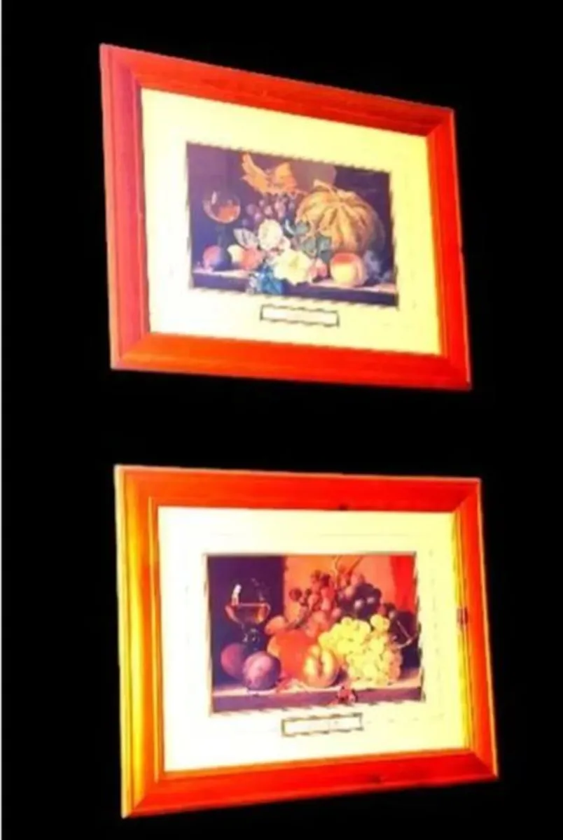 Duo of Framed Still Life Fruit & Wine Prints - Image 2