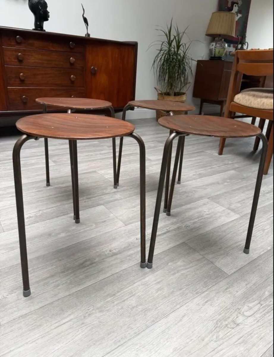 Mid Century Dot Stools - Image 1