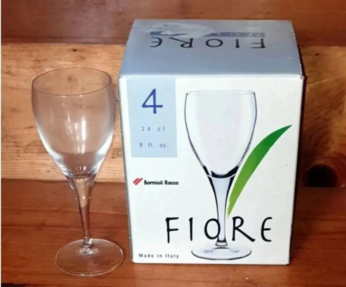 BNIB Bormioli Rocco Fiore Wine Glasses (Set of 4) - Image 1