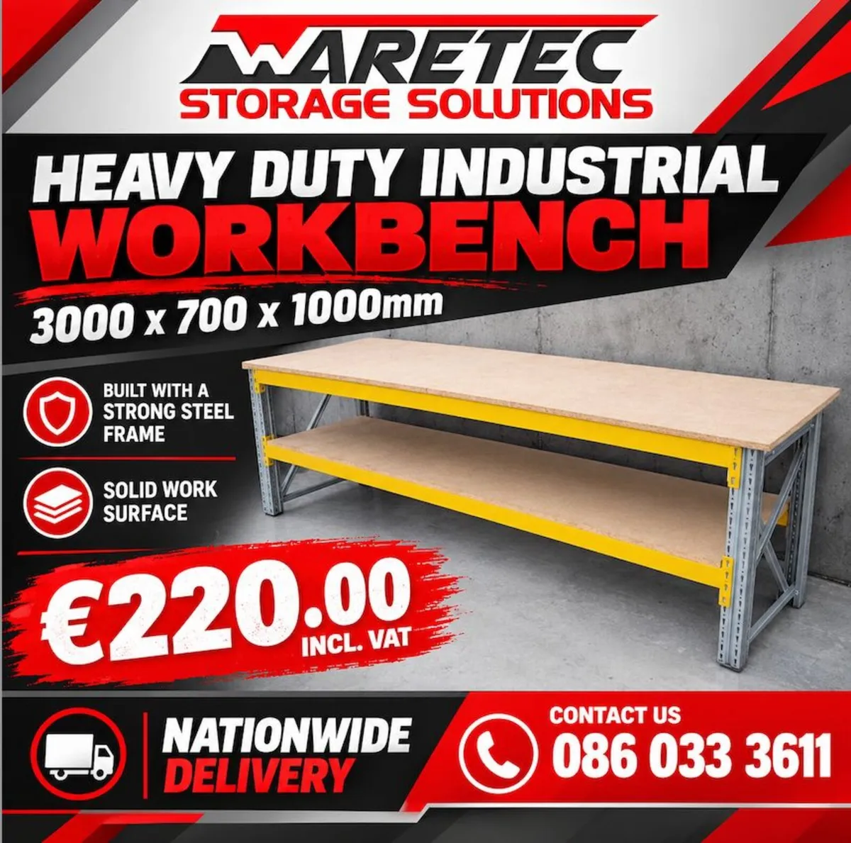 Heavy duty industrial workbench - Image 1
