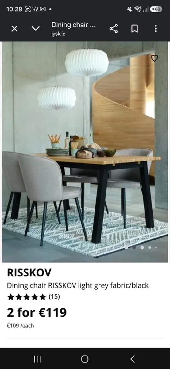 Dining chairs x 4 - Image 2