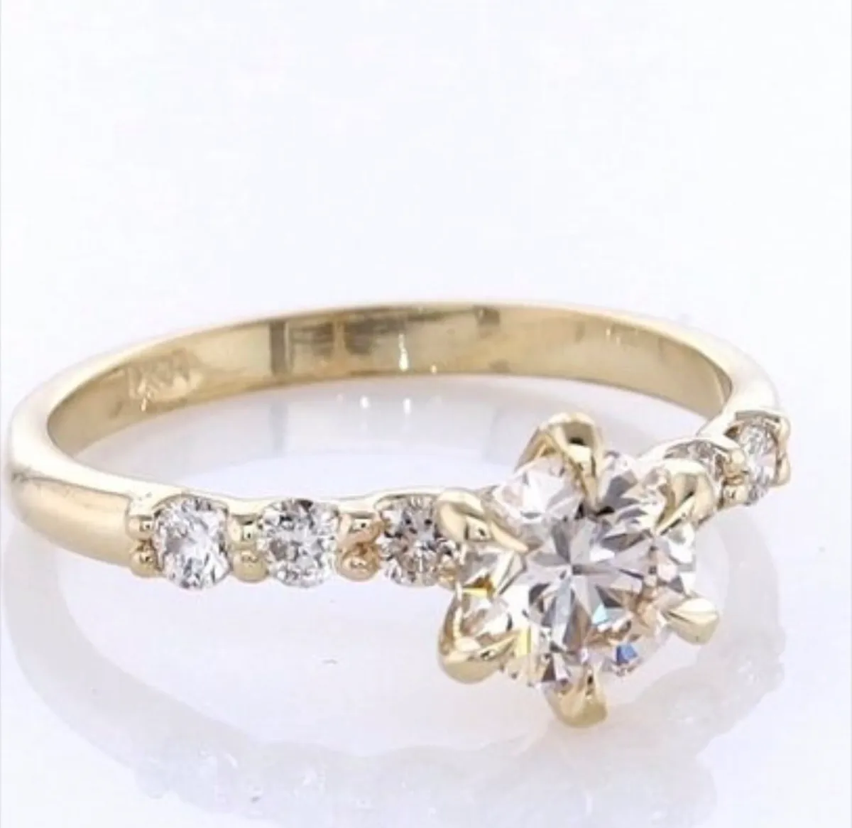14 kt. Yellow gold - 0.68ct. tw. Diamond Ring - Image 2