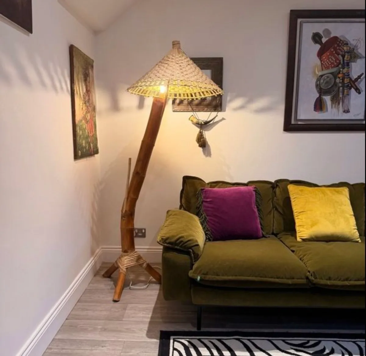 Mid Century Bamboo Floor Lamp - Image 1