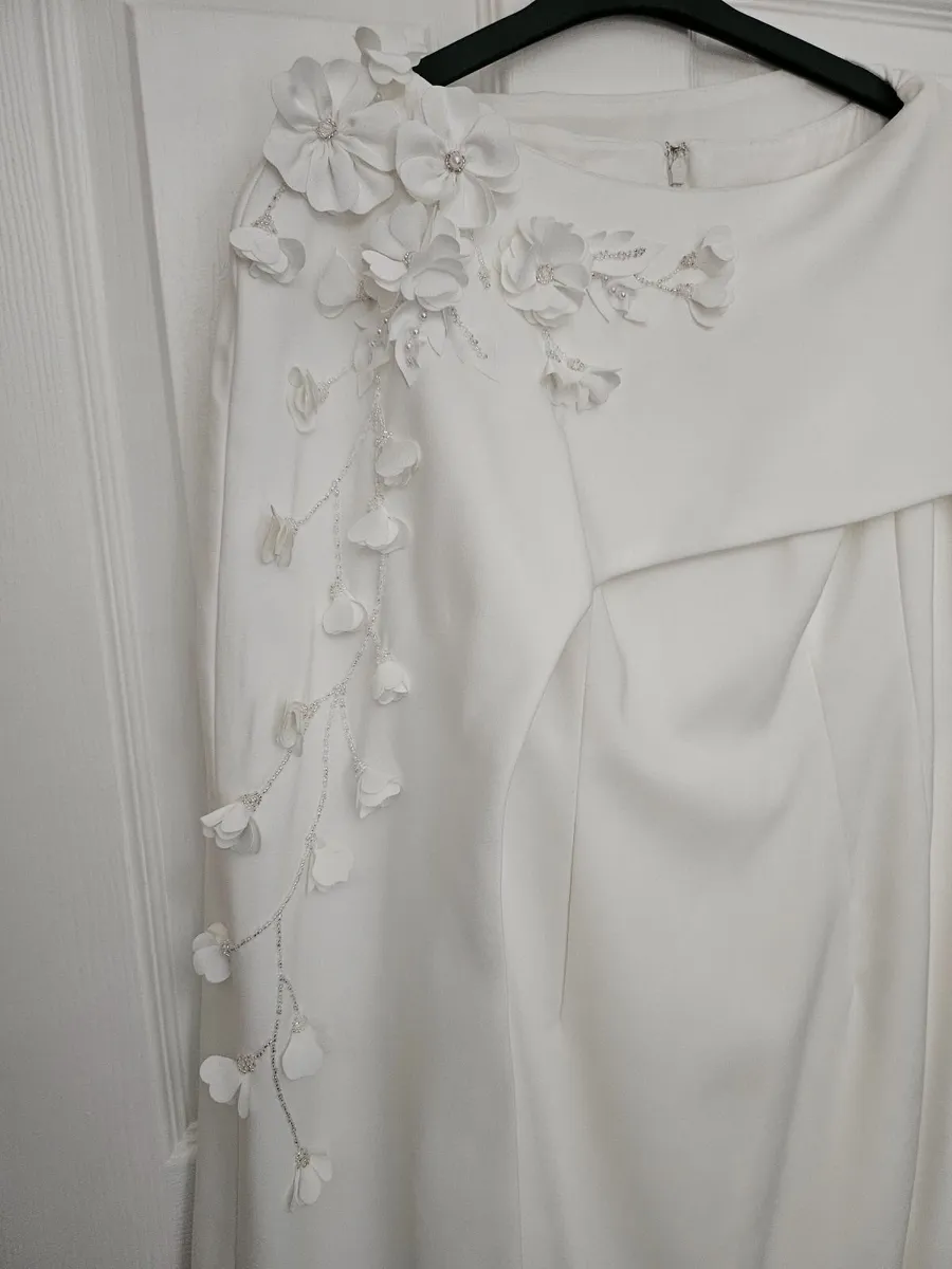 Mother of the bride dress and hat and bag - Image 2