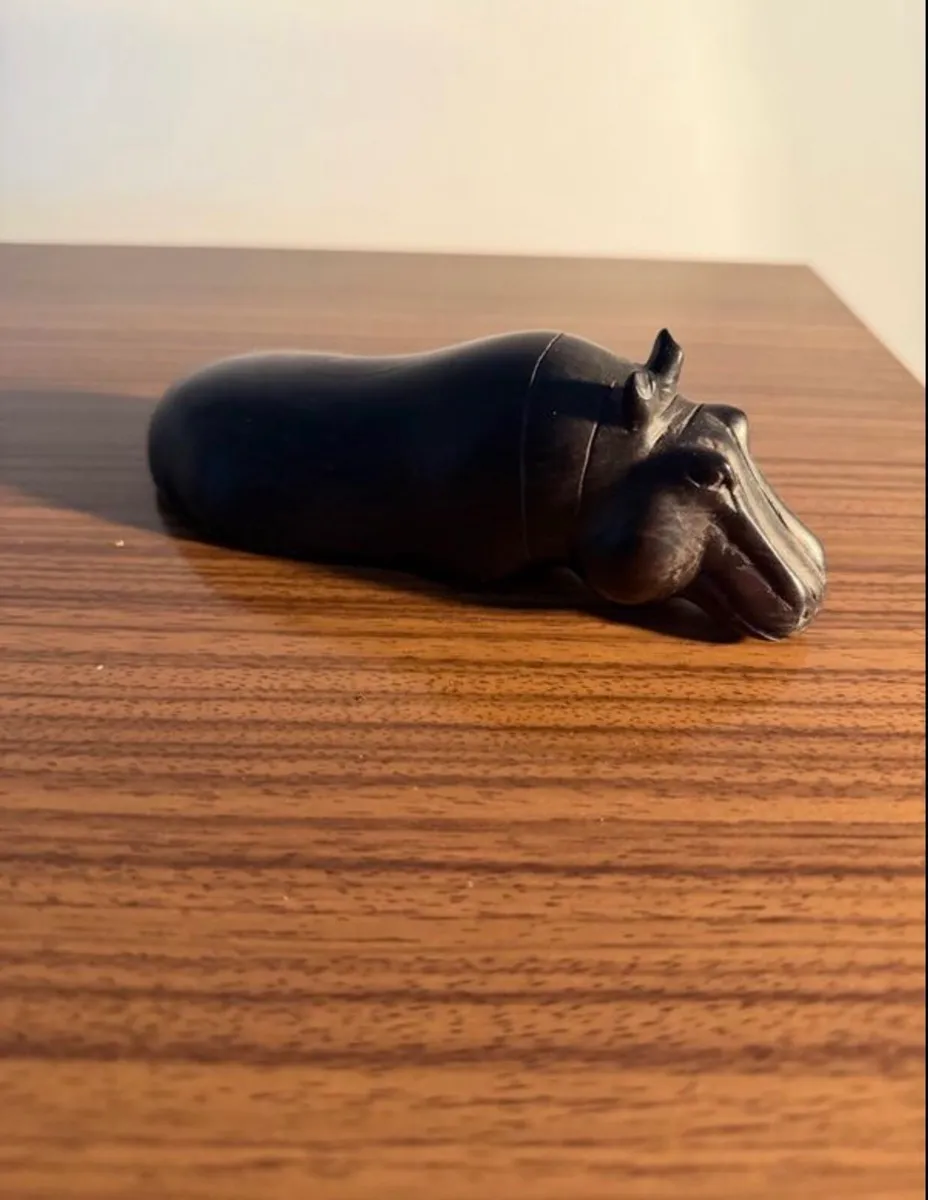 Vintage Wooden Hand Carved Hippopotamus - Image 2