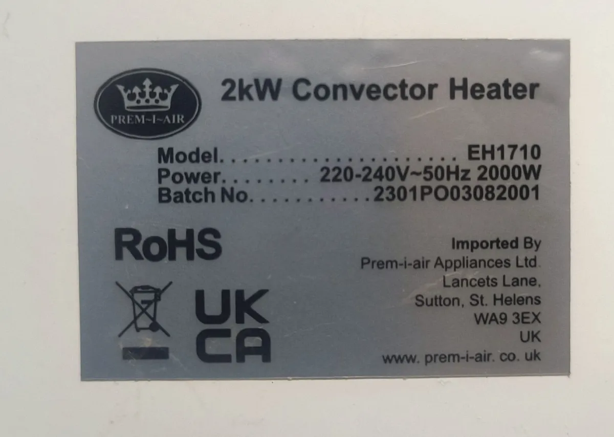 Heather Konvektor 2kW Convector New - Image 2