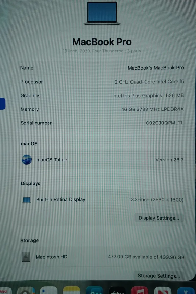MacbBook Pro 13" 2020 | 10th Gen i5 2.0GHz | 16GB - Image 2