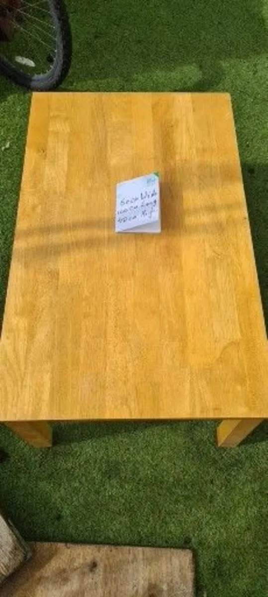 Solid Oak Coffee table with lower shelf delivery l