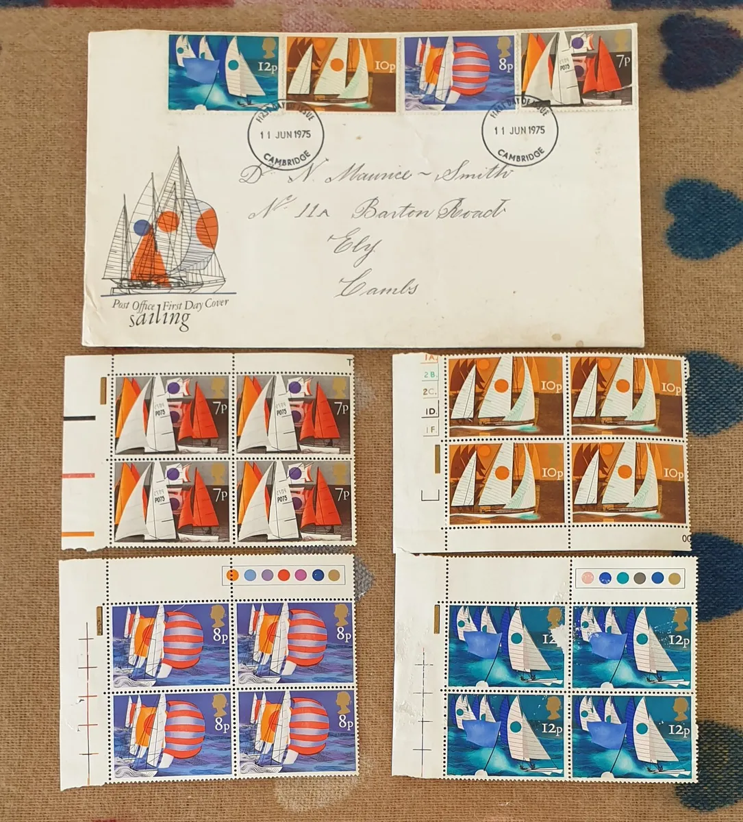 UK 1st Day Cover & Blocks 1975 - Image 1