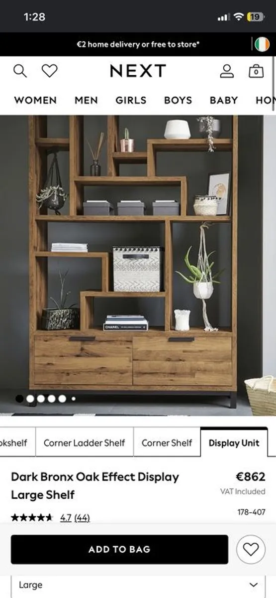 Oak Effect Display Shelf Unit - Image 3