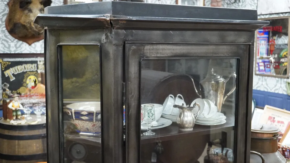 Industrial Style Metal Display Cabinet - Image 2