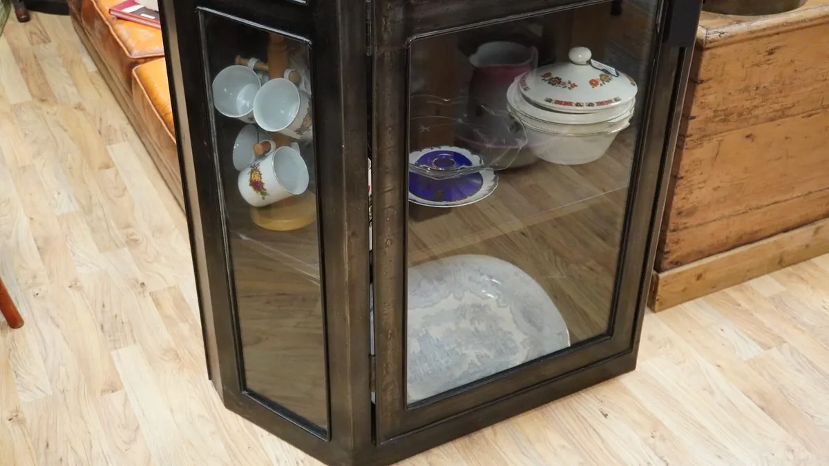 Industrial Style Metal Display Cabinet - Image 3