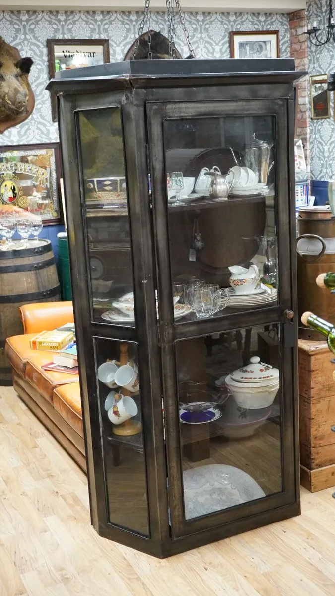 Industrial Style Metal Display Cabinet - Image 1