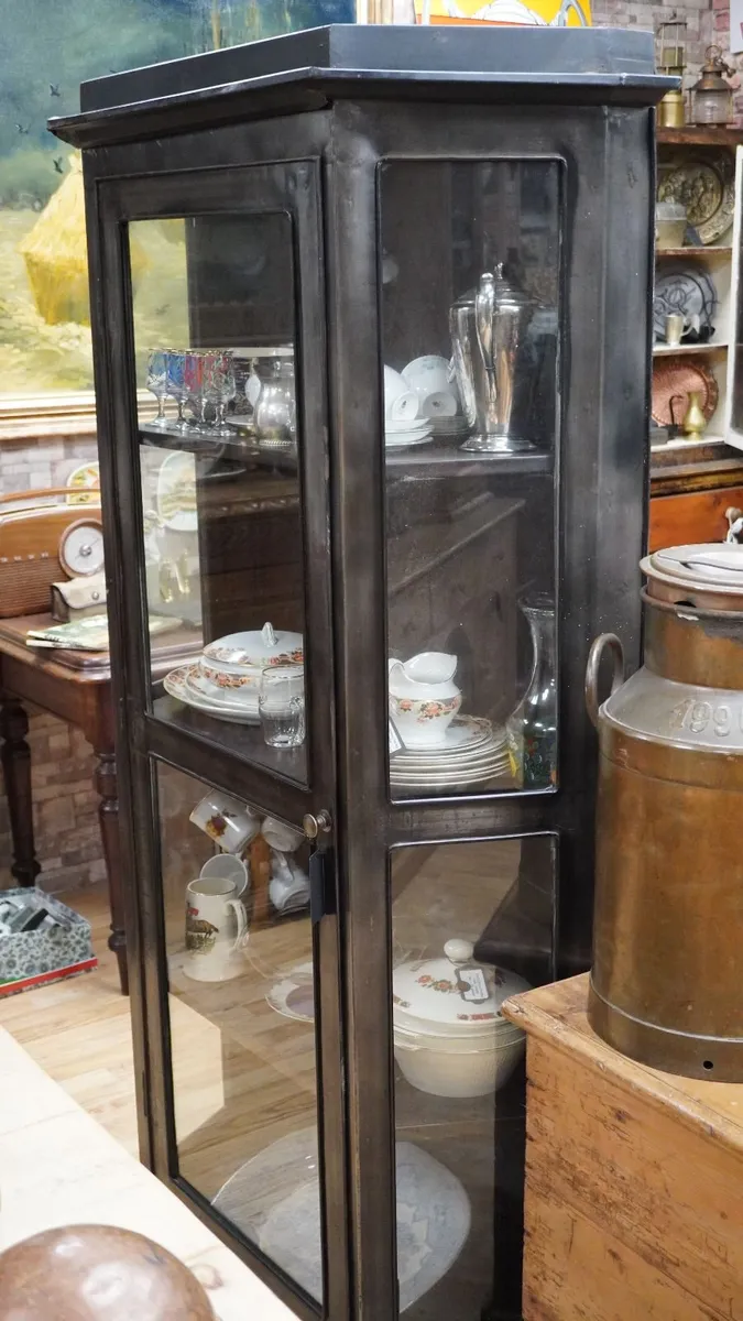 Industrial Style Metal Display Cabinet - Image 4