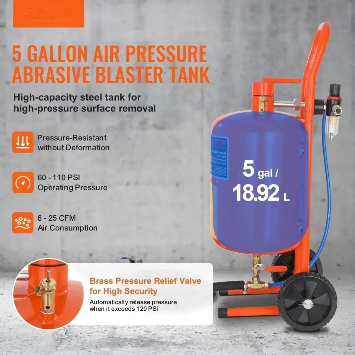 18.9L Air Sandblaster Portable Cleaning Machine - Image 3