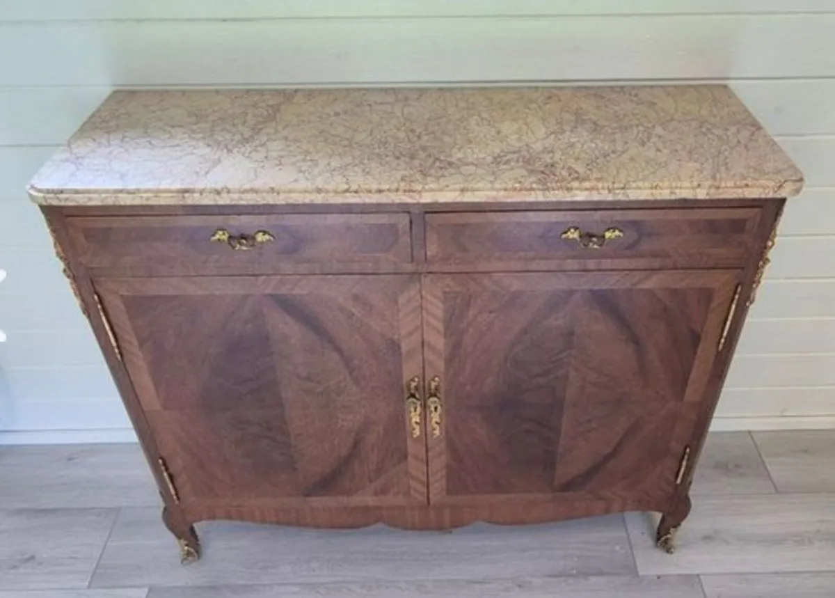 Antique Sideboard with Marble Top - Image 1