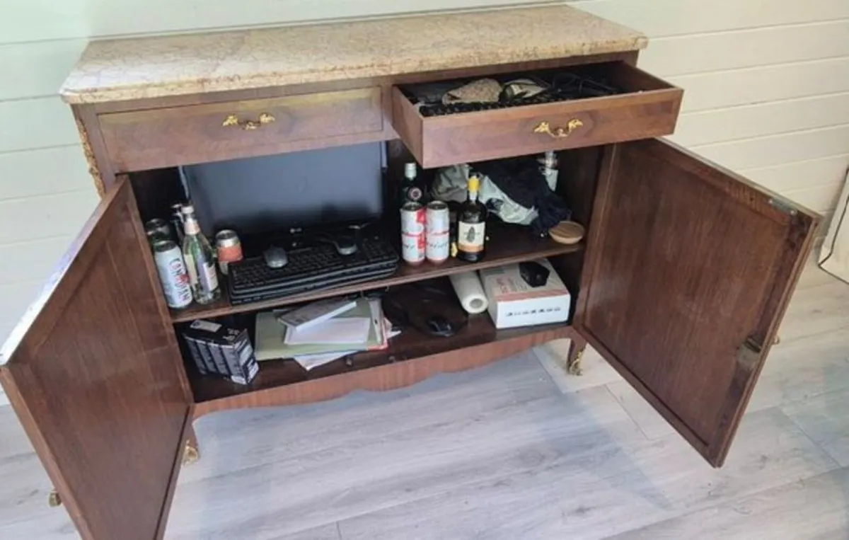 Antique Sideboard with Marble Top - Image 3