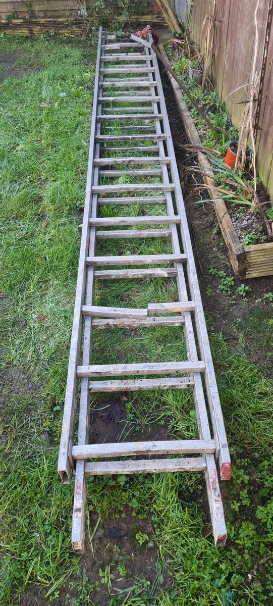 14ft extending aluminum ladders seen some work but