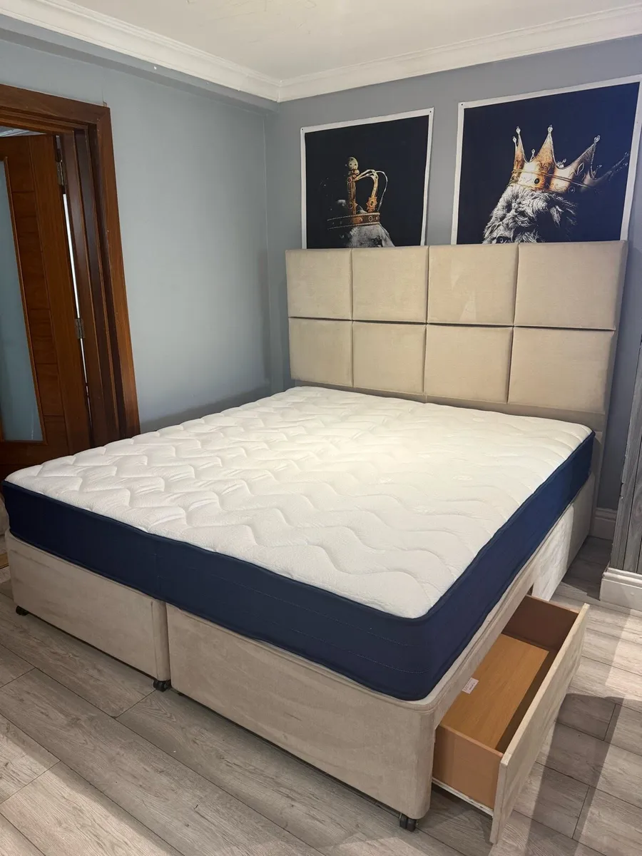 Super King Bed with Storage Drawers & Mattress - Image 1