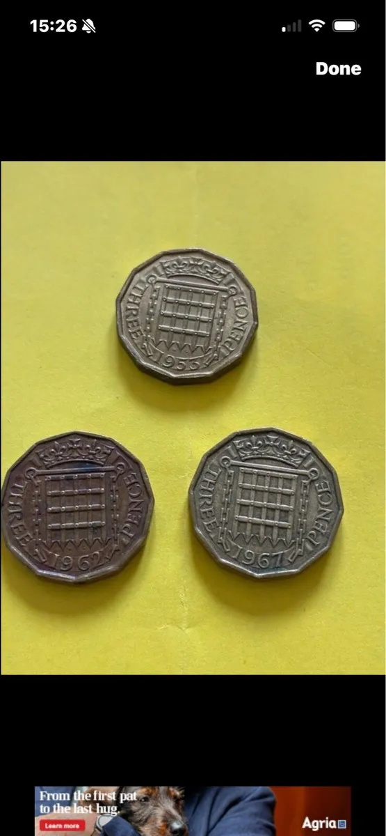 UK Three Pence Coins 1953/62/67 - Image 2