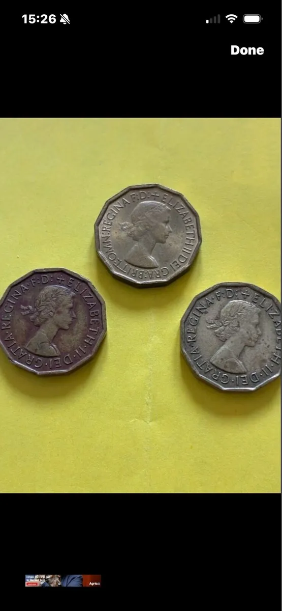 UK Three Pence Coins 1953/62/67 - Image 1