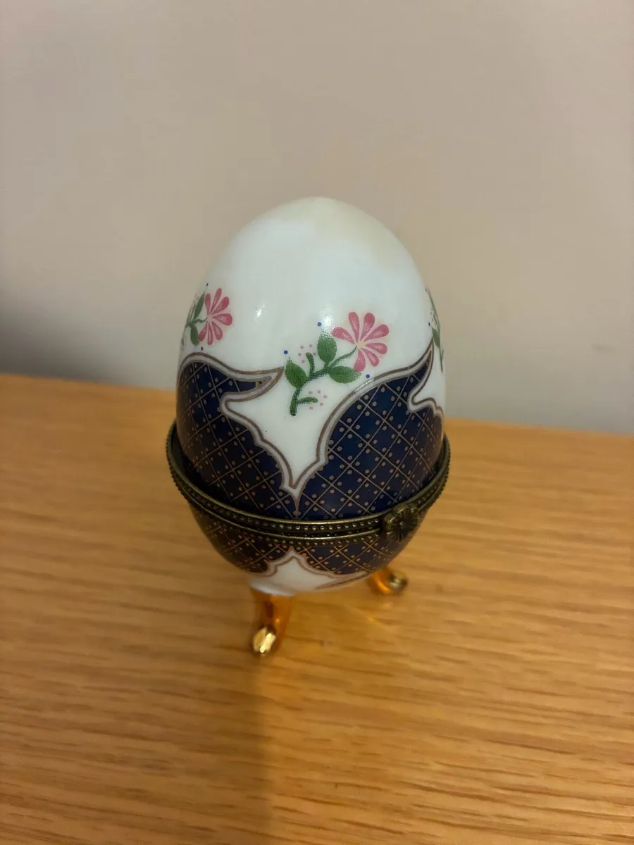 Egg Shaped Trinket Box by Limoges - Image 1