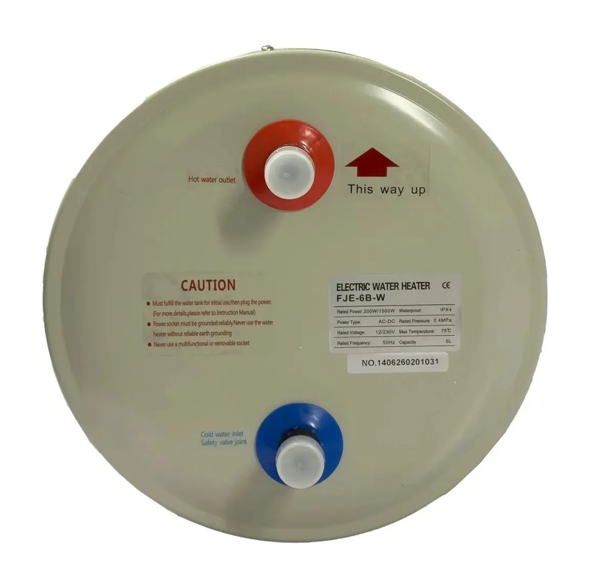 6 Litre 12V / 230V Insulated Water Heater - Image 4