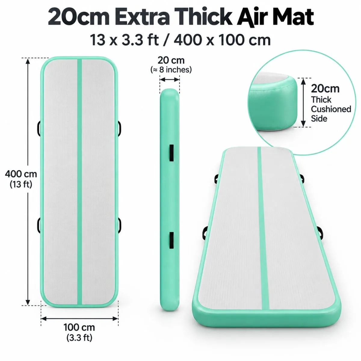 Inflatable Gymnastics Mat 4m with Electric Pump - Image 3