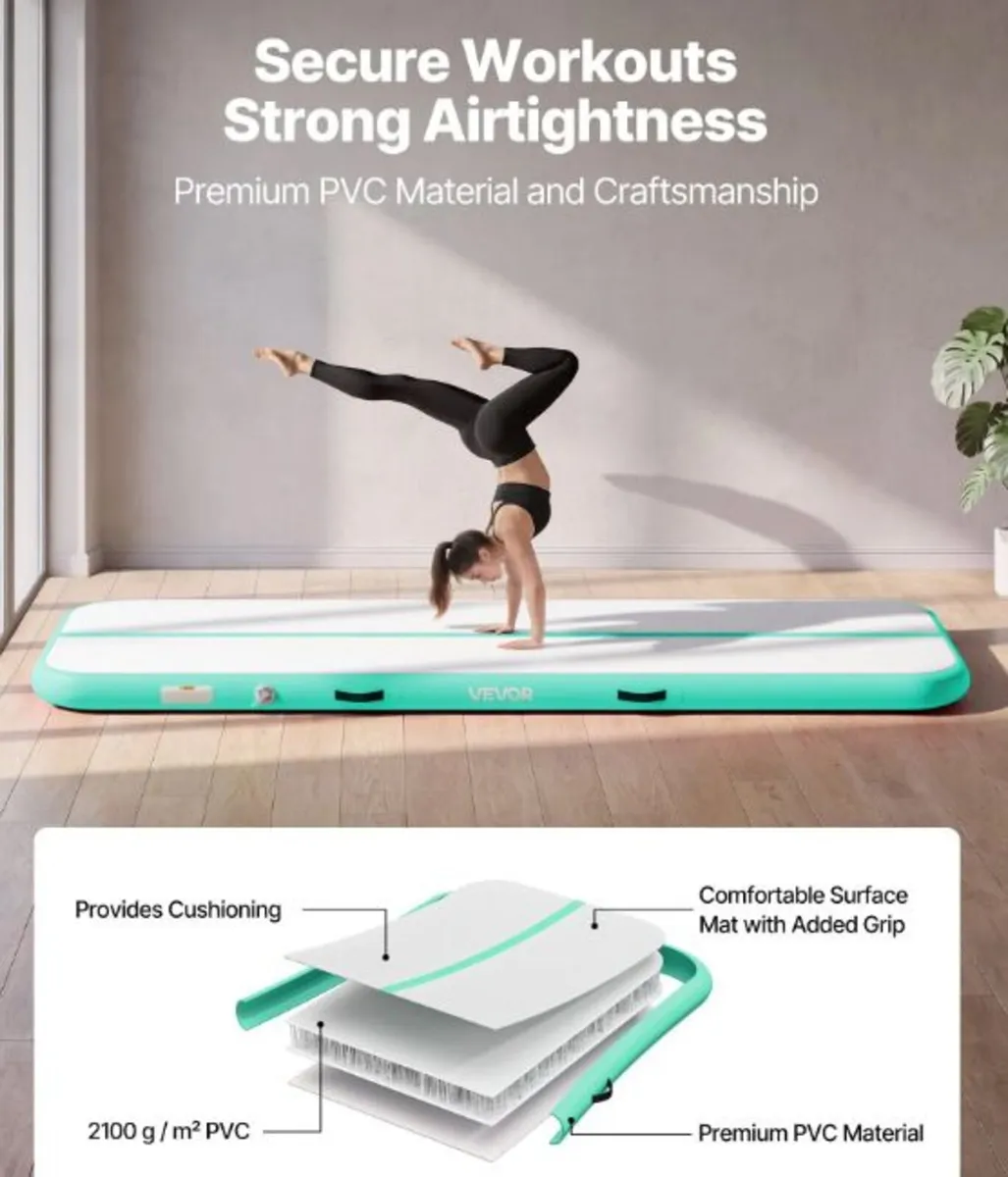 Inflatable Gymnastics Mat 3m with Electric Pump - Image 2