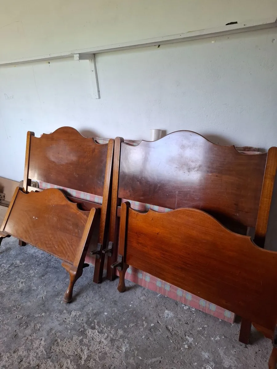 Large 3.5 foot single beds x 2 for sale - Image 2