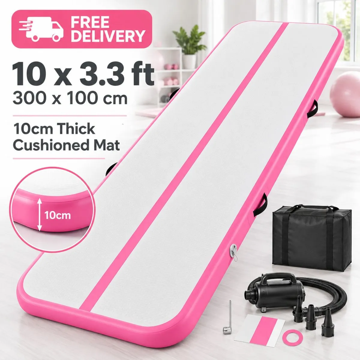 Inflatable Tumble Track Mat 3m 10cm Thick Gymnasti - Image 1