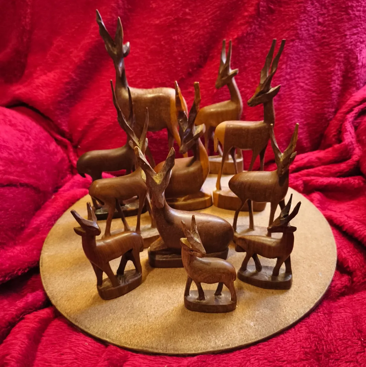 Vintage teak Antelope Figures - Image 1