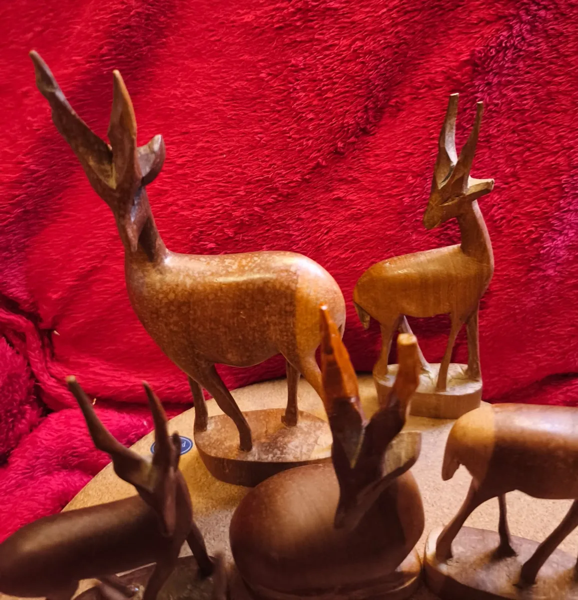 Vintage teak Antelope Figures - Image 2