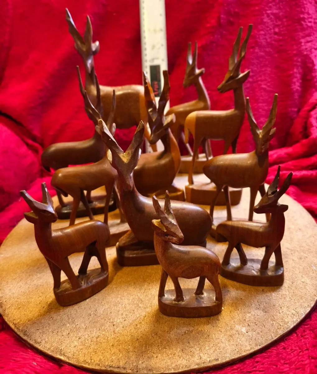 Vintage teak Antelope Figures - Image 3