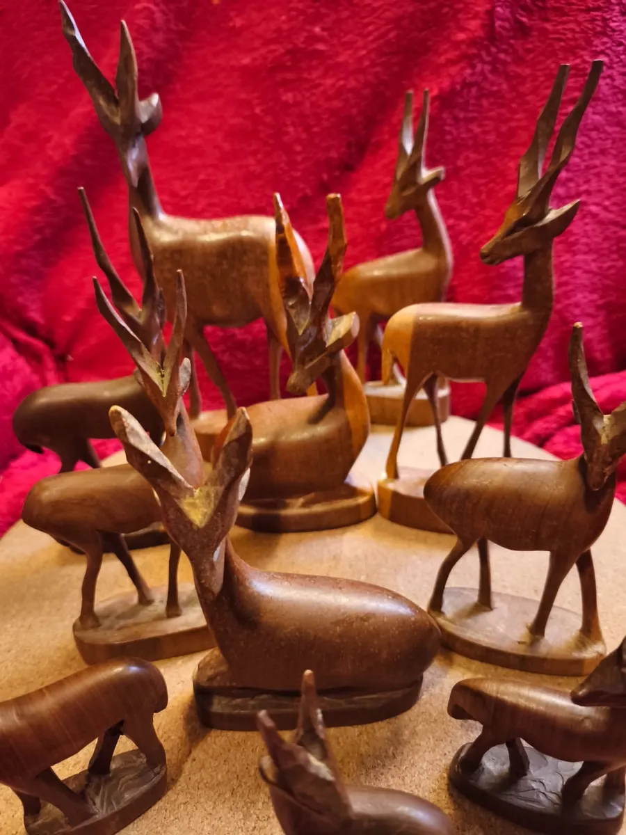 Vintage teak Antelope Figures - Image 4