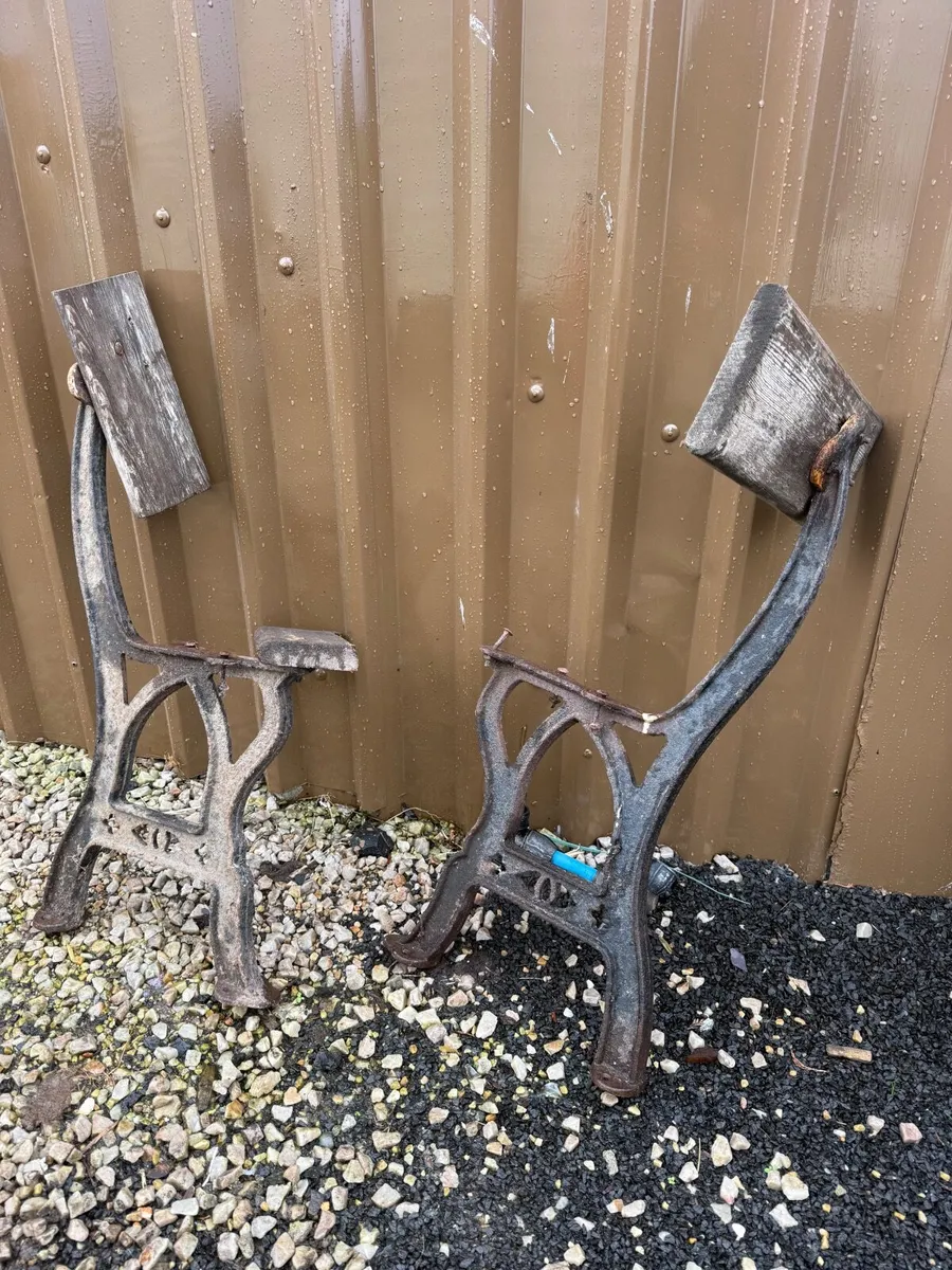 Original railway station seat ends - Image 1
