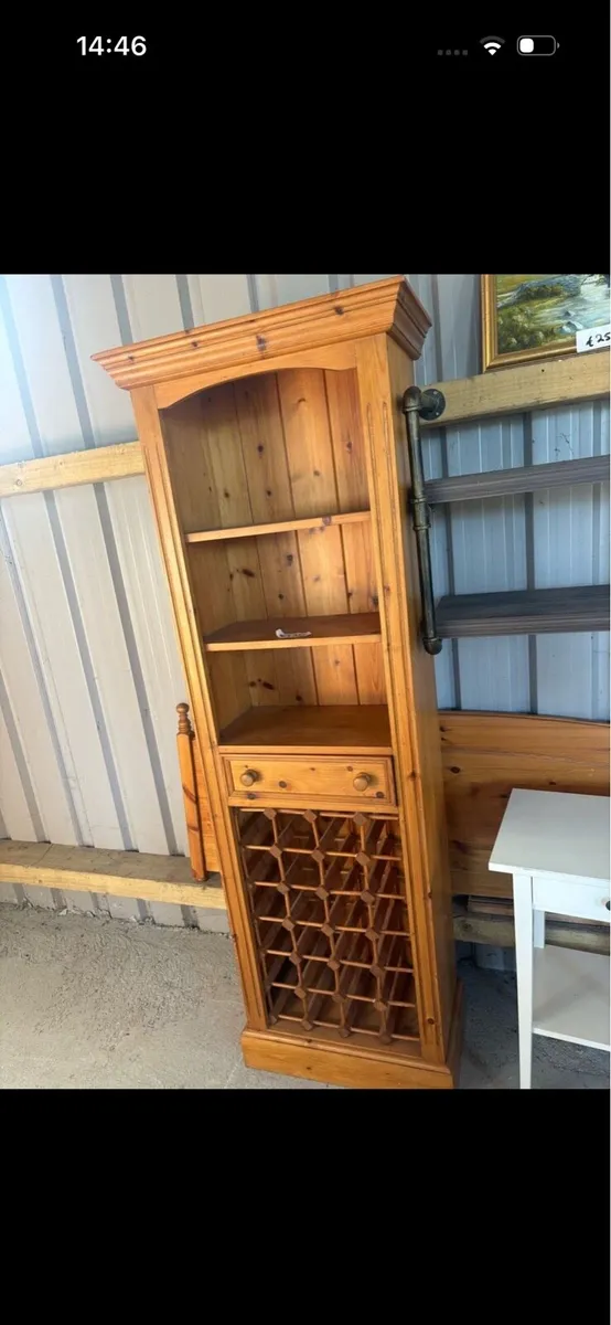 Pine wine rack and bookshelf - Image 1